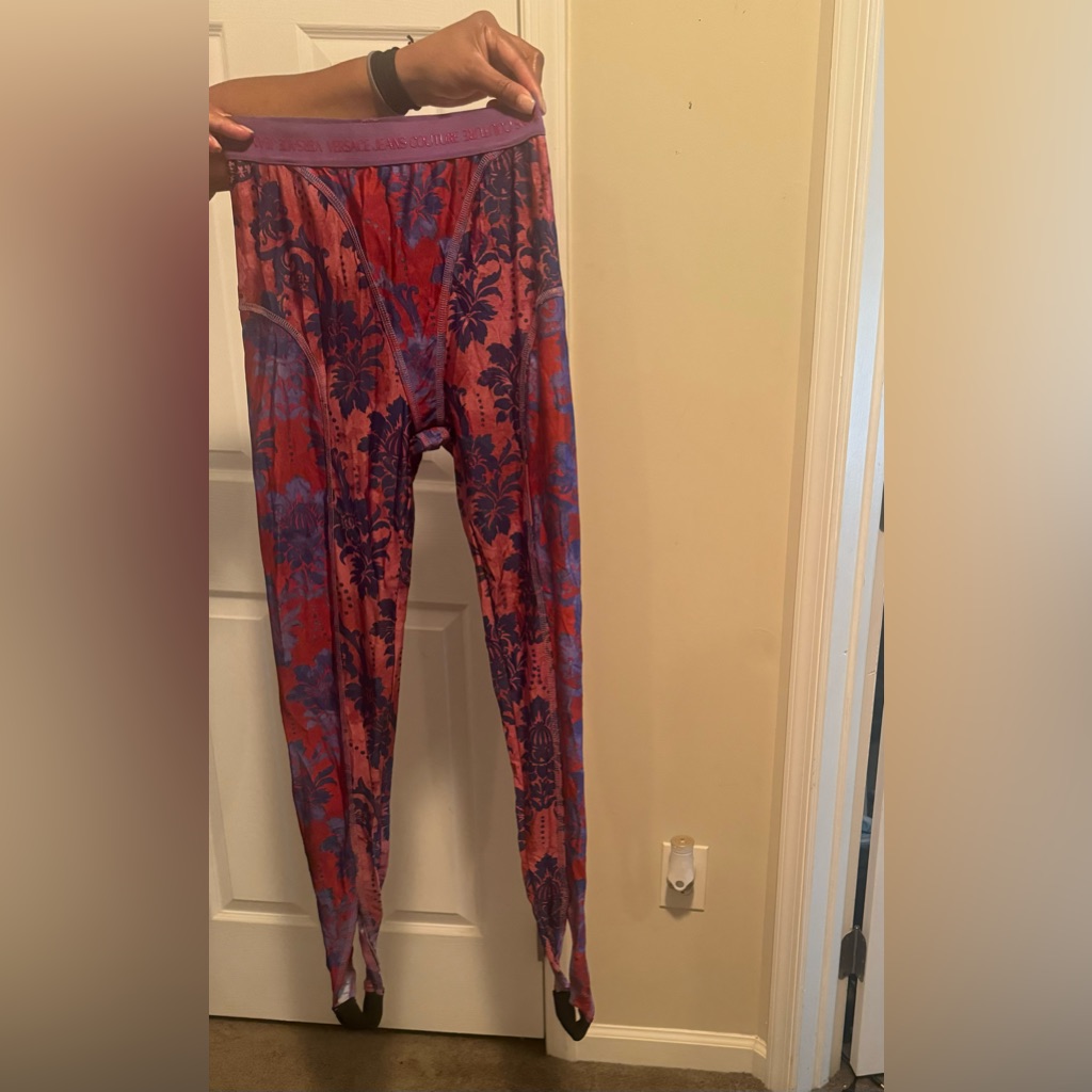Multi Color Versace Stirrup Leggings. Size 6.